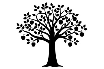 Apple tree vector art and illustration