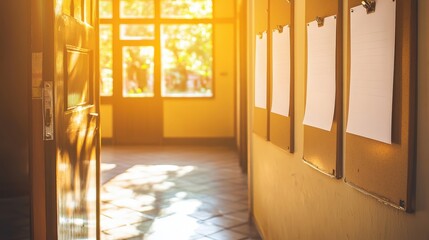 Community Bulletin Board: Medium Shot of Blank Message Board Waiting to be Filled