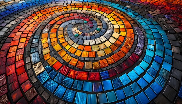 Financial charts mosaic vibrant. 