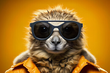 Creative animal concept animal with glasses