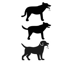 dog silhouette isolated on white