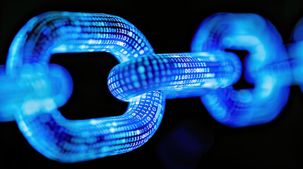 blockchain digital chain made up of 1s and 0s binary coding crypto currency technology background