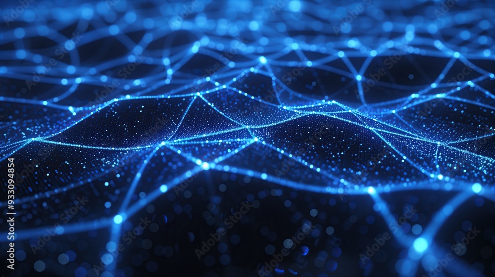 Poster abstract blue glowing network pattern technology background