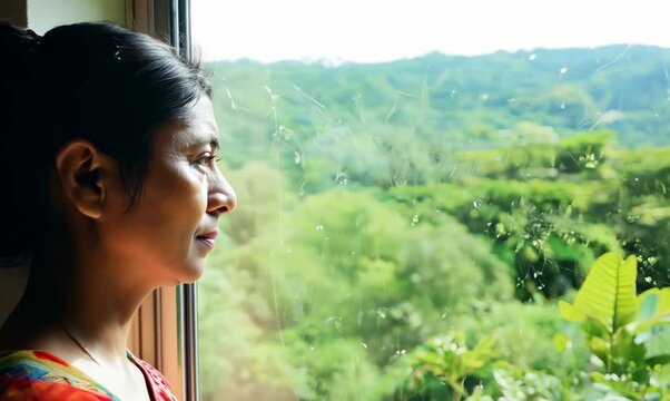 Pensive Malagasy Woman Reflecting by the Window