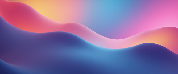 Fototapeta premium Abstract Gradient Background, Wavy Shapes, Pink, Blue, Purple, Modern, Minimalist