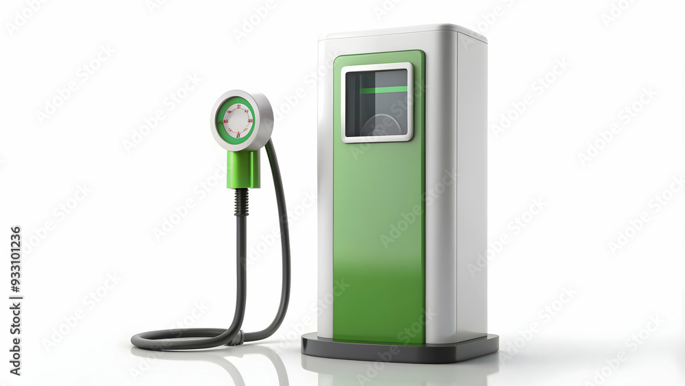 Poster 3d flat icon as ev charging icon and a battery meter symbolizing power and efficiency with ample spa