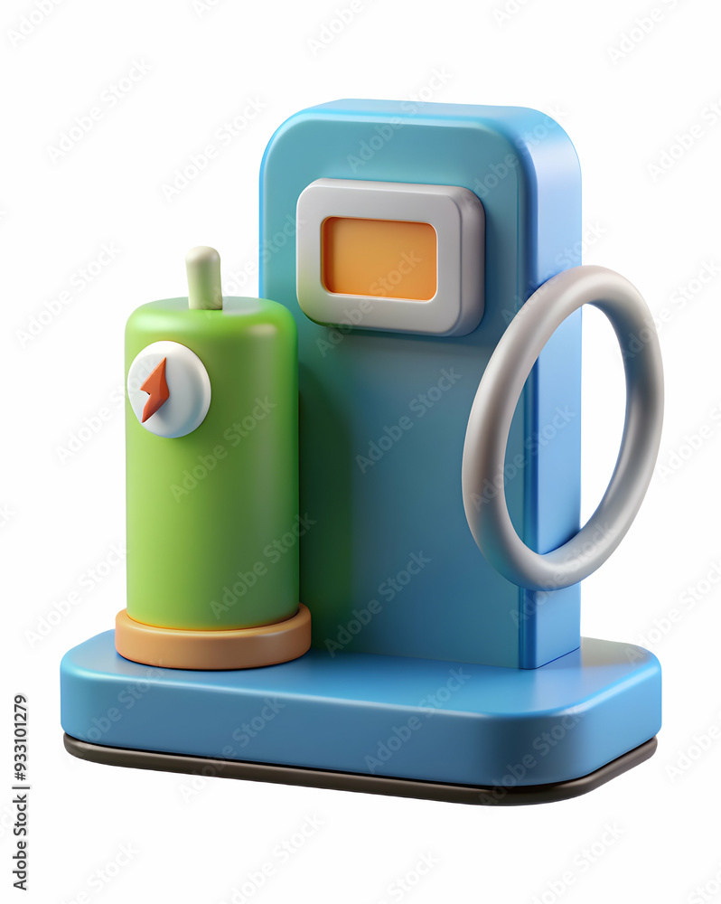 Poster 3d flat icon as ev charging icon and a battery meter symbolizing power and efficiency with ample spa