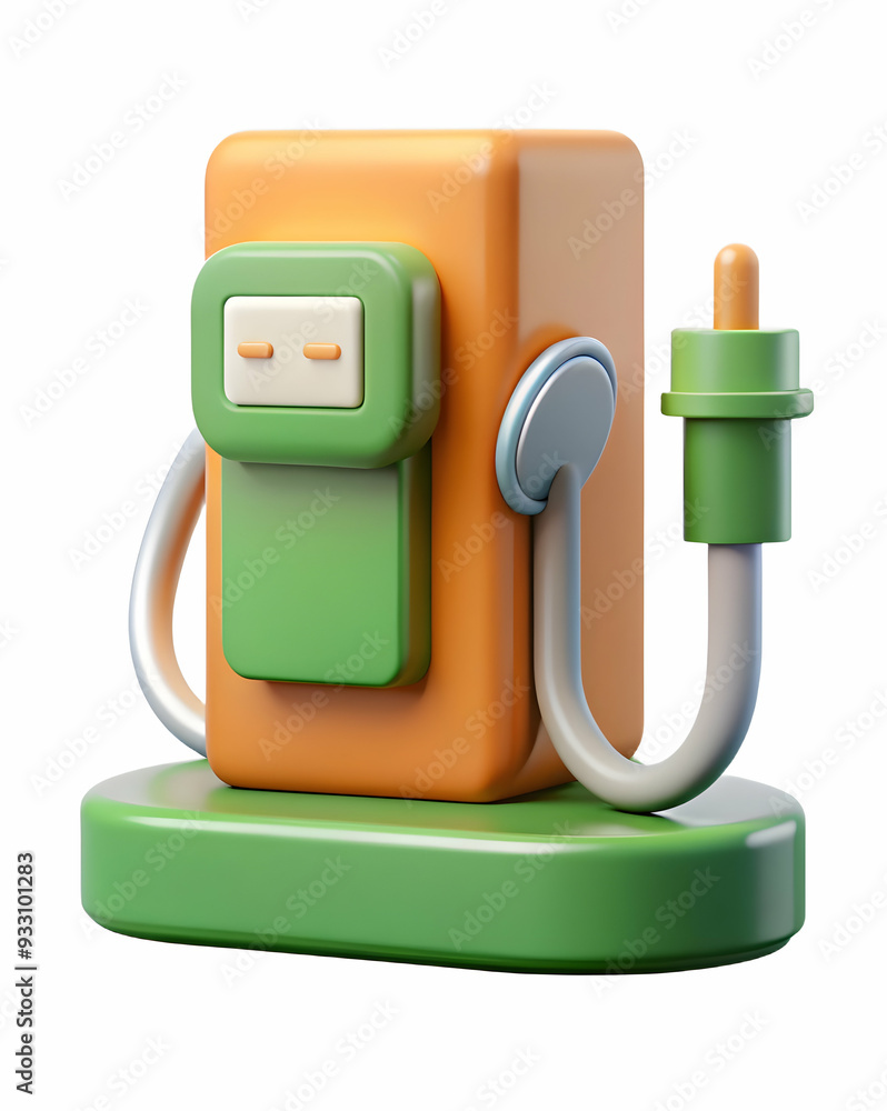 Poster 3d flat icon as ev charging icon and a battery meter symbolizing power and efficiency with ample spa