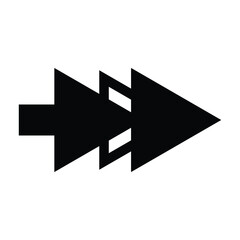 Artistic modern black arrow vector design isolated on a white square background