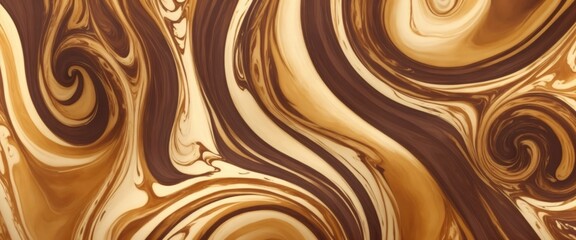 liquid swirls in beautiful Brown colors with gold powder luxurious oil paint background