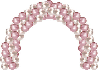 balloon arch realistic illustration isolated on a transparent background.