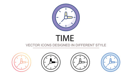 Time icon design with white background stock illustration