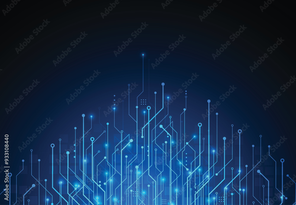 Poster abstract background with technology circuit board texture. artificial intelligence electronic board.
