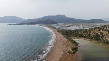 Long beach where sea and land meet