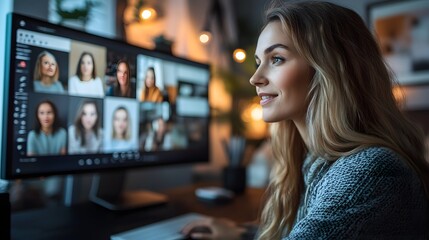 Picture office staff in different locations, all connected via video conference. Each person is in their home office, some with casual attire, and they’re engaged in a lively discussion