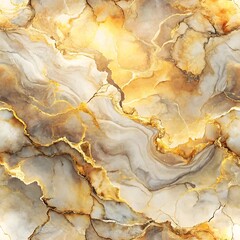 Fototapeta premium Alcohol Ink Marble Texture Seamless Pattern Background - Golden Hour Color Palette