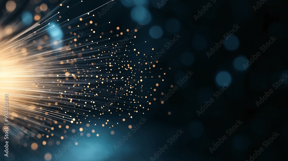 Poster abstract data stream: a mesmerizing abstract image of a glowing data stream, illuminating the dark b