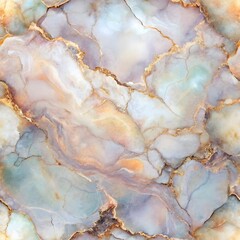 Fototapeta premium Alcohol Ink Marble Texture Seamless Pattern Background - Iridescent Pearl Color Palette