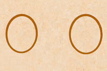 Acrylic on canvas abstract painting two simple round arches in beige tones