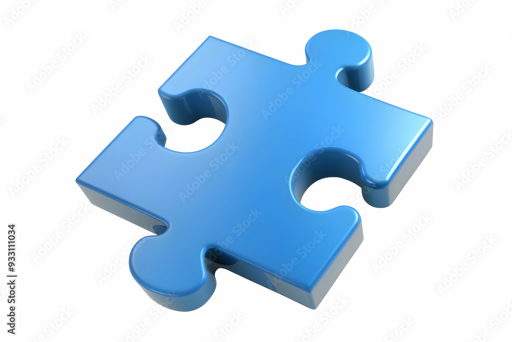 Poster 3d flat icon as puzzle piece and a whole puzzle symbolizing parts and whole with ample space for tex