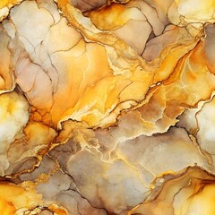Fototapeta premium Alcohol Ink Marble Texture Seamless Pattern Background - Marigold Sunrise Color Palette