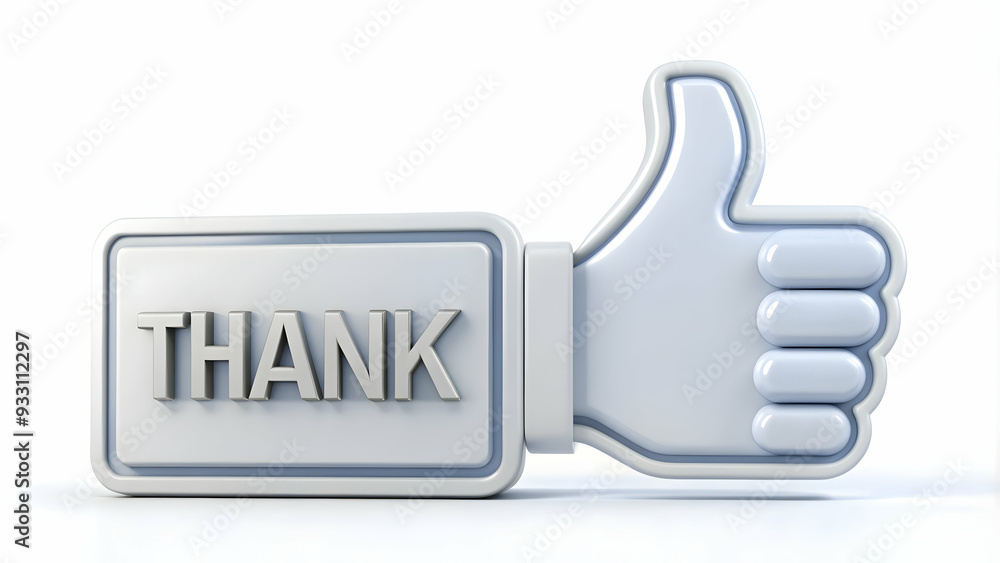 Poster 3d flat icon as rose and a thank you note symbolizing elegant gratitude with ample space for text. c