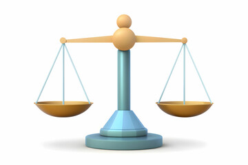 3d Flat icon as Scale and weights symbolizing balance and measurement with ample space for text. concept as A scale and weights representing the fundamentals of balance and measurement with room for w