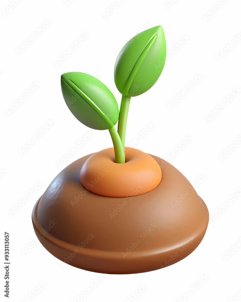 Aufkleber 3d flat icon as seeds and soil symbolizing growth and nurturing with ample space for text. concept a