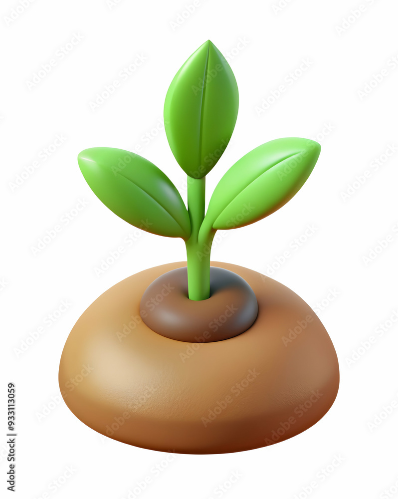 Aufkleber 3d flat icon as seeds and soil symbolizing growth and nurturing with ample space for text. concept a
