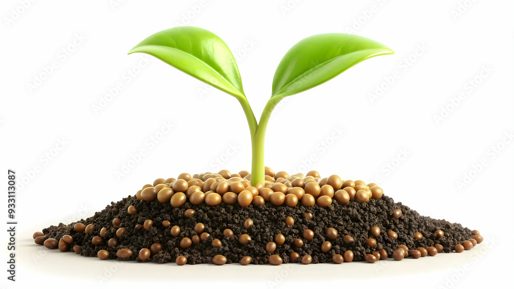 Aufkleber 3d flat icon as seeds and soil symbolizing growth and nurturing with ample space for text. concept a