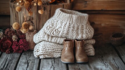 Cozy Knitwear and Rustic Ambiance.