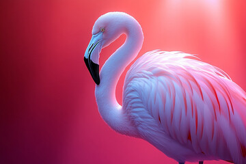 A sophisticated digital artwork of a flamingo silhouette