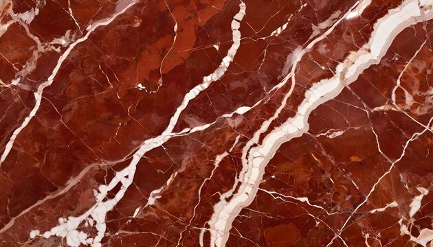 highly polished rosso levanto marble with deep red base and striking veining highlighted by angled lighting, red natural marble stone, red veins tiles