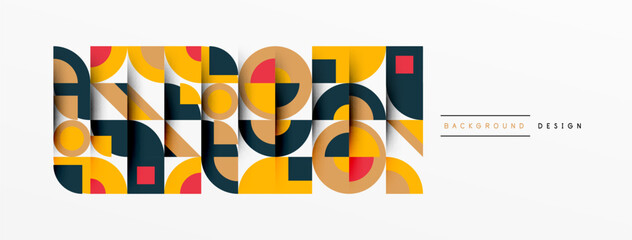 Geometric design abstract background - circles squares