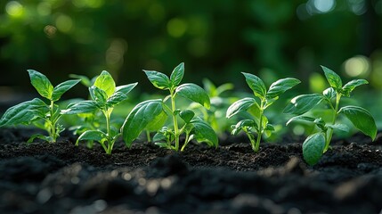 young sprouts of basil inraised bed young plants of great basil.jpg