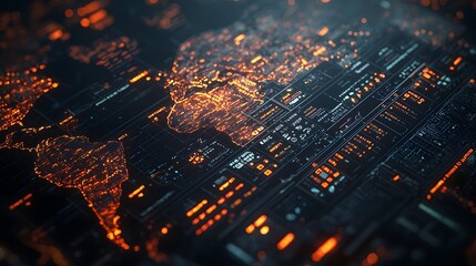 Discover the Pulse of Global E-commerce: A Vivid Digital Map Illuminated with Data and Connectivity