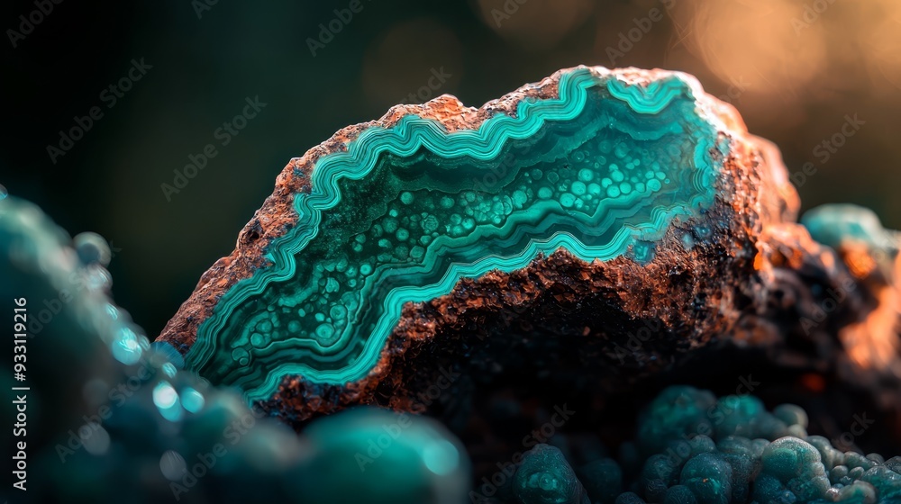 Poster  A tight shot of coral, adorned with water droplets on its surface, against a softly blurred background