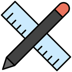 Pencil And Ruler Icon