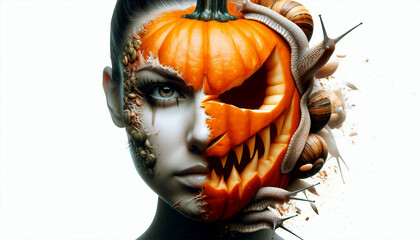 Helloween, das Fest der Heiden im Herbst. Poster, Grußkarte, verspielte Illustration, Inhalt für social-media.