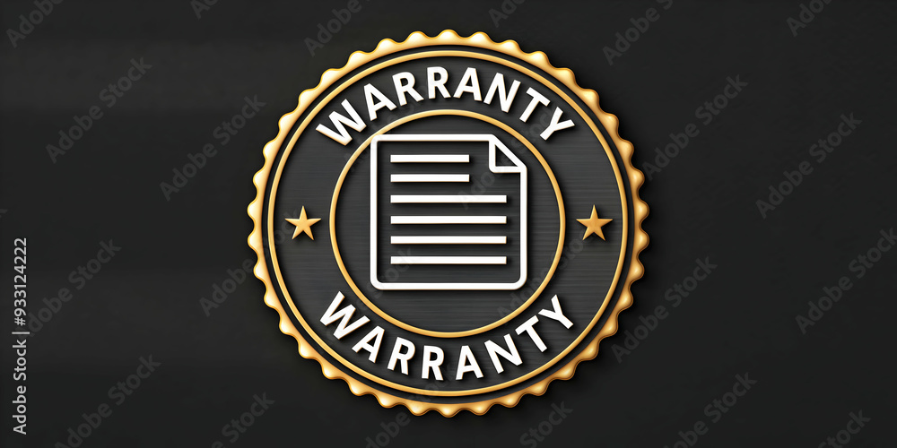 Poster 3d flat icon as warranty logo and a document symbolizing branding and warranty with ample space for 
