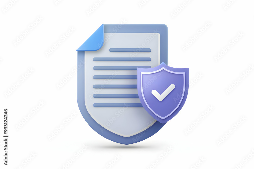 Poster 3d flat icon as warranty logo and a document symbolizing branding and warranty with ample space for 