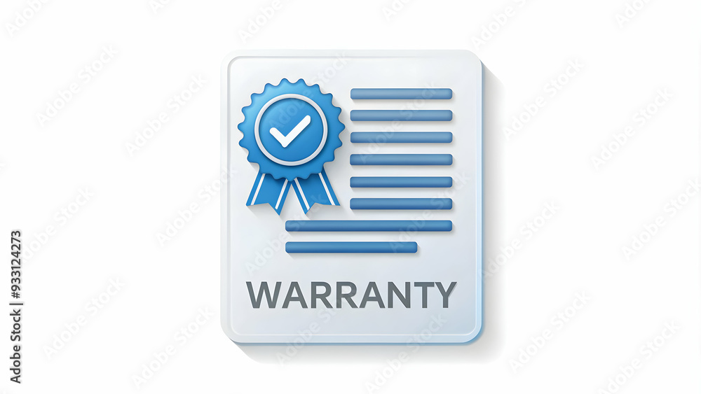Poster 3d flat icon as warranty logo and a document symbolizing branding and warranty with ample space for 