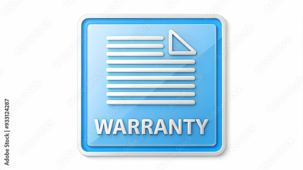 Poster 3d flat icon as warranty logo and a document symbolizing branding and warranty with ample space for 