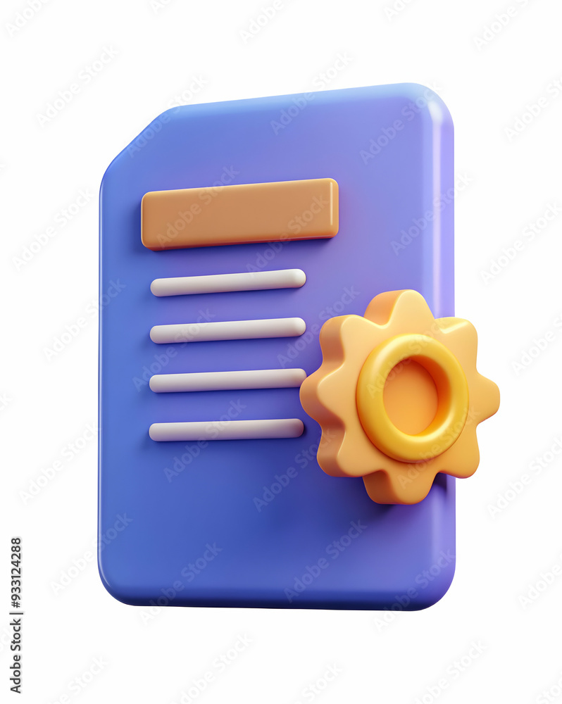 Poster 3d flat icon as warranty logo and a document symbolizing branding and warranty with ample space for 