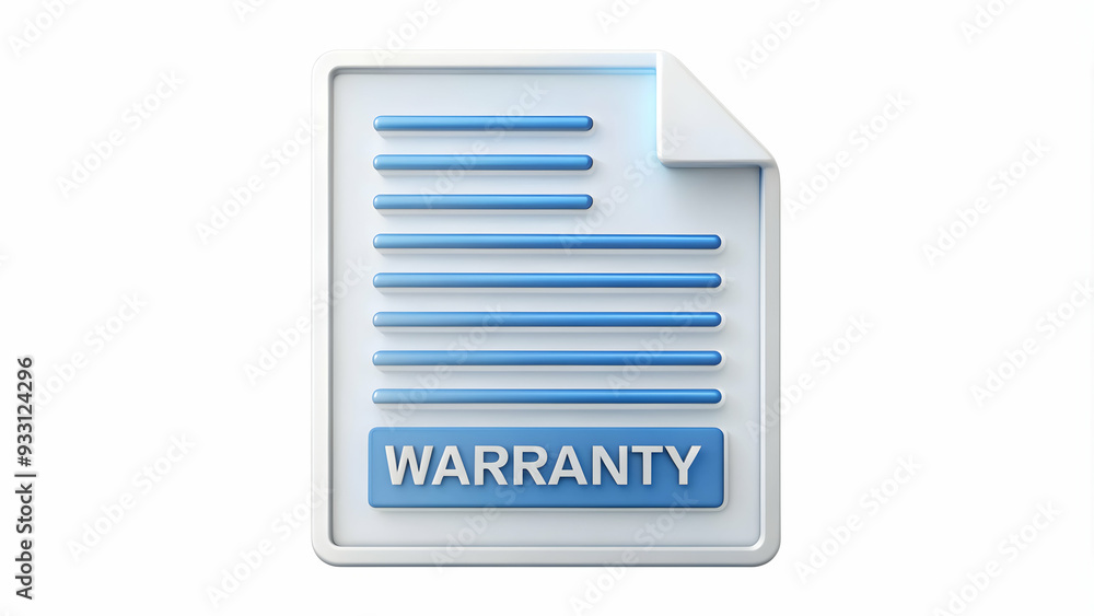 Poster 3d flat icon as warranty logo and a document symbolizing branding and warranty with ample space for 
