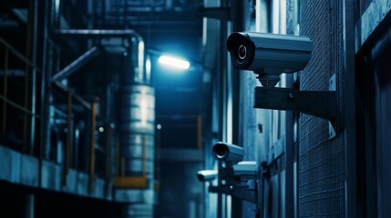A residential front porch with a modern CCTV camera monitoring the entrance, concept importance of surveillance and safety.