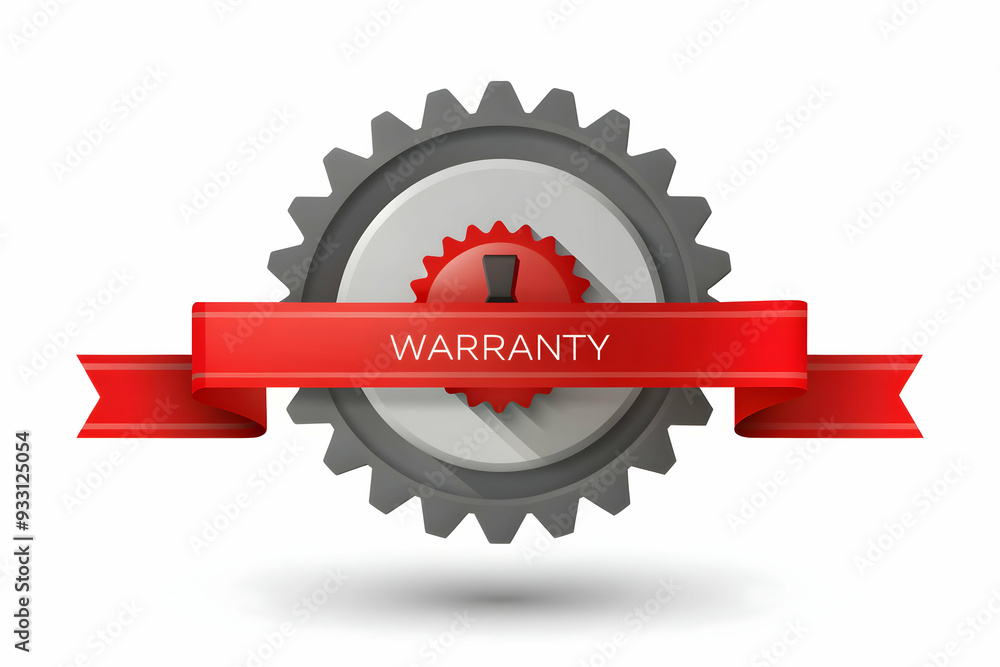 Poster 3d flat icon as warranty seal and a ribbon symbolizing recognition and warranty with ample space for