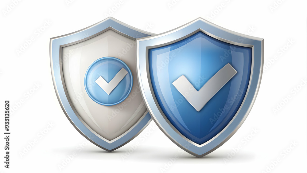 Poster 3d flat icon as warranty sticker and a product box symbolizing guarantee and authenticity with ample
