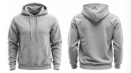 Gray Hoodie Mockup - Front and Back View.