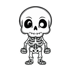 Vector Halloween skull and pumpkin design with white background. generative Ai  